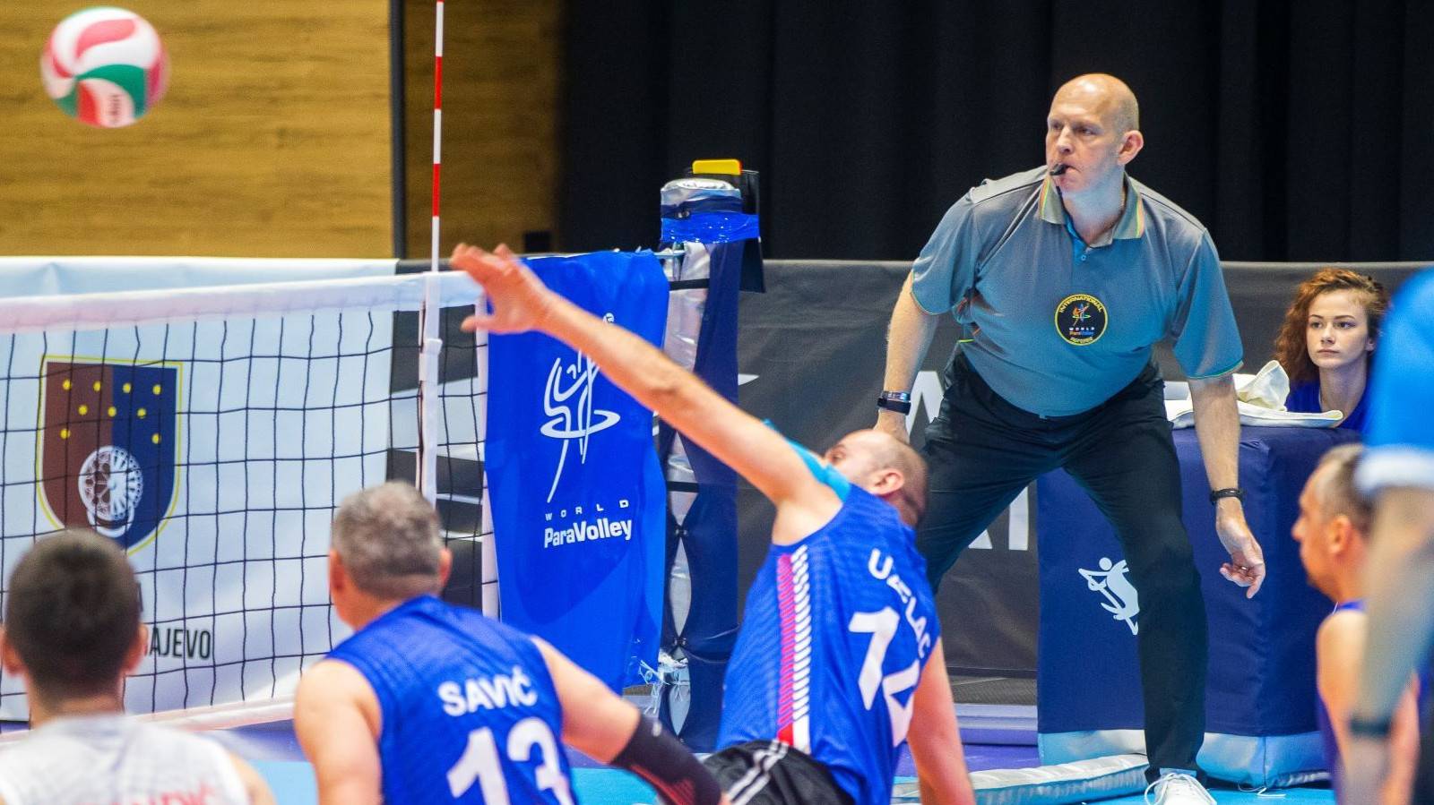 Parsons refereeing at European Sitting Volleyball Championships